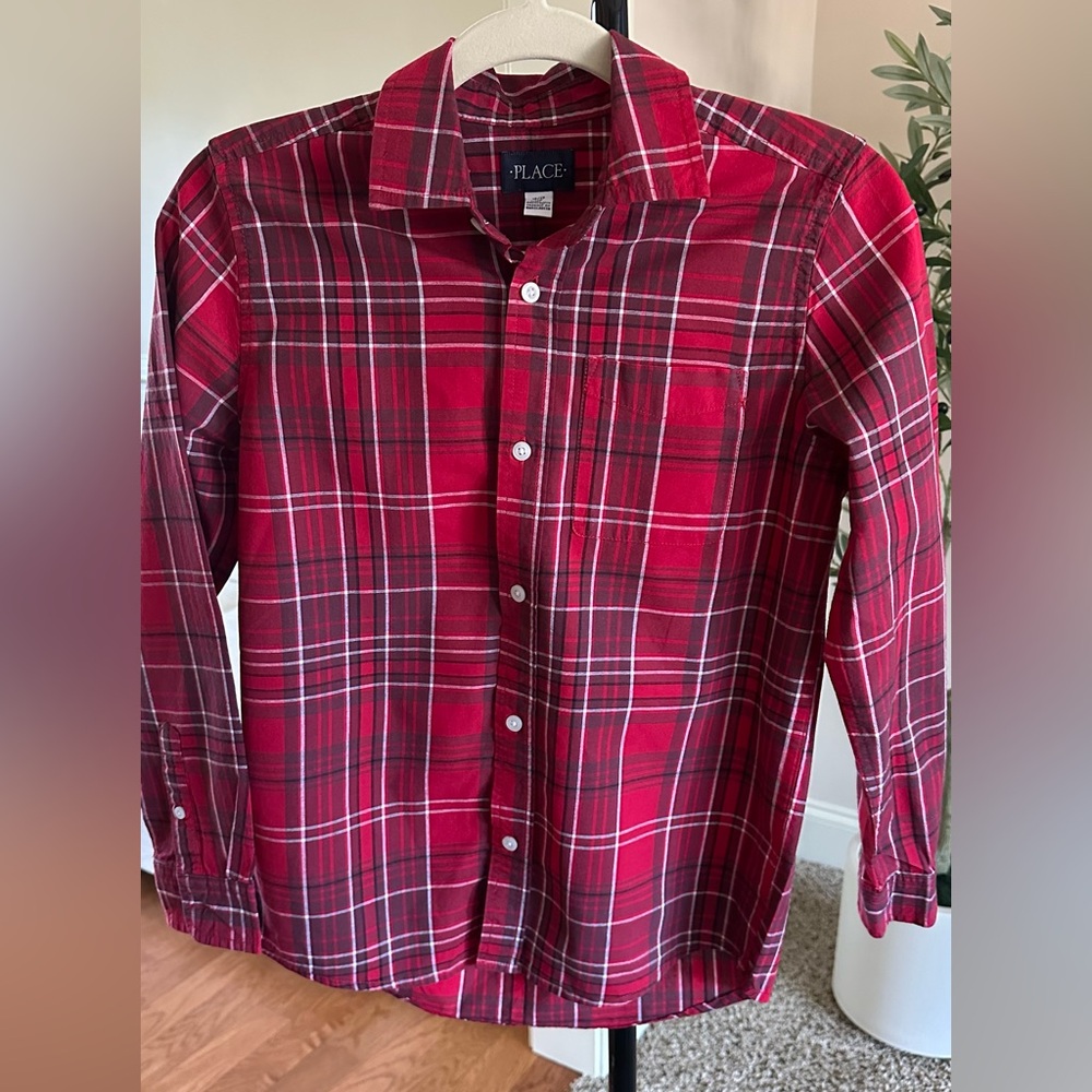Classic Red Plaid Kids Shirt